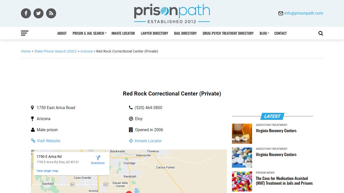 Red Rock Correctional Center (Private) - Prison Inmate Search & Locator ...